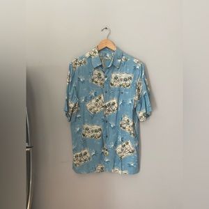 Batik Bay Shirt Mens Aqua Sports Beach Tropical Hawaiian Summer размер S